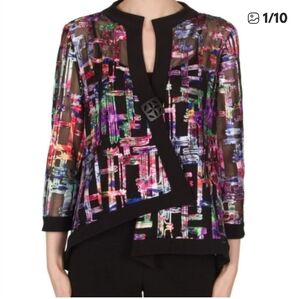 Joseph Ribkoff Sheer Abstract Cardigan 4